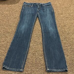EUC Express Women's Denim Straight Leg Blu Jean Dark Wash casual pant bottoms 4